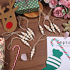 28Pcs 4 Styles Christmas Theme Wood Round Beaded with Word Pendant Decorations with Jute Cord HJEW-CA00079-5