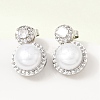 Brass Micro Pave Cubic Zirconia Stud Earrings CU-CBABA66-08P-1