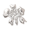 Flower 304 Stainless Steel Open Cuff Rings for Women RJEW-A091-22P-4