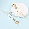 304 Stainless Steel Acrylic Imitation Pearl Hoop Earrings EJEW-F393-14G-3