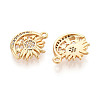 Brass Pave Clear Cubic Zirconia Pendants KK-T074-98G-2