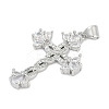 Brass Micro Pave Clear Cubic Zirconia Pendants KK-G522-51P-01-2
