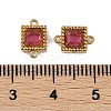 Ion Plating(IP) 304 Stainless Steel Cubic Zirconia Square Links Connector Charms X-STAS-K256-24G-4