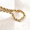 304 Stainless Steel Coffee Bean Chain Bracelets for Women BJEW-B140-01B-G-3