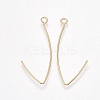 Brass Earring Hooks X-KK-T038-423G-1