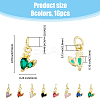 16PCS 8Colors Brass Micro Pave Cubic Zirconia Charms KK-DC0003-76-2