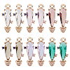 12Pcs 6 Colors Rack Plating Brass Micro Pave Clear Cubic Zirconia Pendants KK-GA0001-07-1