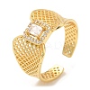 Rack Plating Brass Hollow Wide Band Cuff Rings RJEW-D008-15G-1