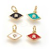 Brass Micro Pave Cubic Zirconia Charms ZIRC-G150-07G-1