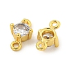 Rack Plating Brass Pave Clear Cubic Zirconia Links KKB-L215-047A-G-2