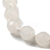 8mm Faceted Round Natural White Jade Beaded Necklaces NJEW-F327-01A-06-2