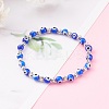 Handmade Round Evil Eye Lampwork Beaded Stretch Bracelets LS-X-BJEW-JB05974-02-4