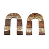 Transparent Resin & Waxed Walnut Wood Pendants RESI-Q211-02A-2