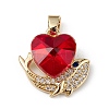 Real 18K Gold Plated Rack Plating Brass Micro Pave Cubic Zirconia Pendants KK-C015-28G-09-1