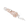 3Pcs 3 Styles Electroplated Natural Quartz Crystal Nuggets Copper Wire Wrapped Pendants PALLOY-JF03128-09-4