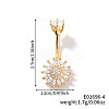 Shiny Sunflower Brass Full Crystal Rhinestone Belly Button Rings AG8892-4-1