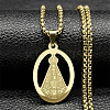 201 Stainless Steel Nossa Senhora Aparecida Virgin Mary Pendant Necklaces for Women NJEW-K283-01G-1
