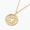 Brass Micro Pave Clear Cubic Zirconia Pendant Necklaces NJEW-J059-01G-3