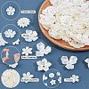 120Pcs 6 Style Flower ABS Plastic Imitation Pearl Bead Caps OACR-NB0001-41-4