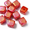 10Pcs Christmas Theme UV Plating Acrylic Cube Beads OACR-YW0003-47B-01-1
