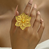 Iron Hollow Flower Cuff Rings NM9371-2