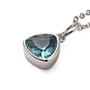 Triangle Cubic Zirconia Pendant Necklaces NJEW-F303-01P-2