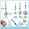 Mushroom/Sun/Starfish Alloy & Glass Pendant Decorations HJEW-YW00006-3