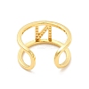 Clear Cubic Zirconia Initial Letter Open Cuff Ring RJEW-A012-01G-N-2