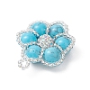 Dyed Synthetic Turquoise Beaded Pendants PALLOY-MZ01188-03-4