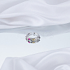 1Pc Colorful Rhinestone Open Cuff Ring RJEW-LP0002-08-3