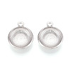 304 Stainless Steel Pendant Cabochon Settings STAS-T067-71P-1