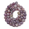 Natural Lepidolite/Purple Mica Stone Beads Strands G-B133-A01-12MM-3