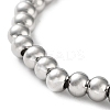 Non-Tarnish 316 Surgical Stainless Steel Round Beaded Stretch Bracelets LS-BJEW-M305-01C-P-2