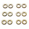 Brass Micro Pave Cubic Zirconia Rondelle European Beads KK-B028-18G-1
