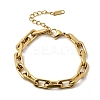 304 Stainless Steel Rectangle Ring Link Chain Bracelets for Women LS-BJEW-A152-02G-4