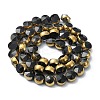 Half Plated Electroplate Transparent Glass Beads Strands EGLA-E060-02A-HP04-2
