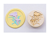 Golden Tone Wax Seal Brass Stamp Head STAM-PW0005-019G-08-1