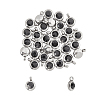 Trendy Original Color 304 Stainless Steel Grade A Rhinestone Flat Round Charm Pendants RB-UN0001-02P-2