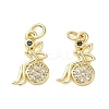 Brass Micro Pave Cubic Zirconia Pendants KK-T085-15A-G-1