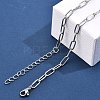 304 Stainless Steel Paperclip Chain Necklaces for Women Men NJEW-G161-01P-3
