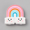 Rainbow Food Grade Eco-Friendly Silicone Focal Beads SIL-WH0013-51A-1