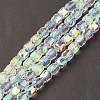 Electroplate Opaque Glass Beads GLAA-F108-10A-18-2