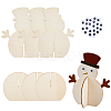 6Pcs Christmas Unfinished Wooden Snowman Ornaments WOOD-SP0001-72-1