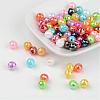 Faceted Colorful Eco-Friendly Poly Styrene Acrylic Round Beads SACR-K001-6mm-M-2