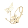 Flower & Butterfly Alloy Arm Cuff Bangles for Girl Women AJEW-A063-01C-G-4
