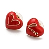 Heart & Word Love Enamel Asymmetrical Earrings LS-EJEW-Z018-02A-2