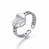 Non-Tarnish 304 Stainless Steel Heart with Word Love You Open Cuff Ring for Women RJEW-S405-261P-4