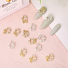 40Pcs 2 Colors Christmas Wreath Alloy Rhinestone Cabochons MRMJ-CA0001-49-5