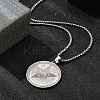 201 Stainless Steel Rhinestone Pendant Necklaces for Women NJEW-U021-01P-3