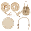 Imitation Leather Bag Bottoms & Purse Strap & Drawstring for Bucket Bag Set FIND-WR0009-88-1